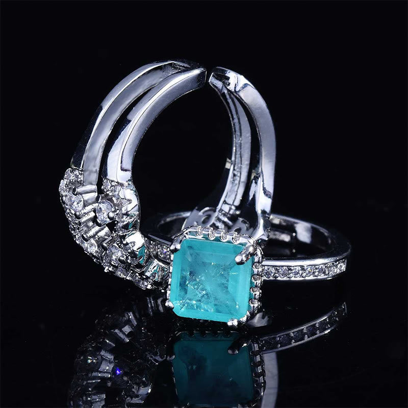Olivenorma Paraiba Tourmaline 2 PCS Ring Set - image 2