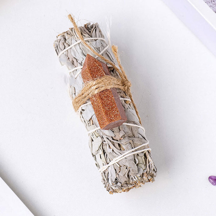 Olivenorma White Sage Hexagonal Prism Crystal Aromatherapy Gemstone Decoration - Sandstone - image 19