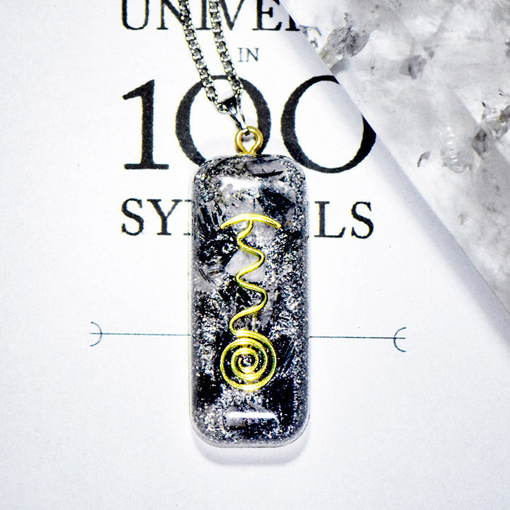 Olivenorma Black Knight Orgone Necklace - Clear Quartz - image 0