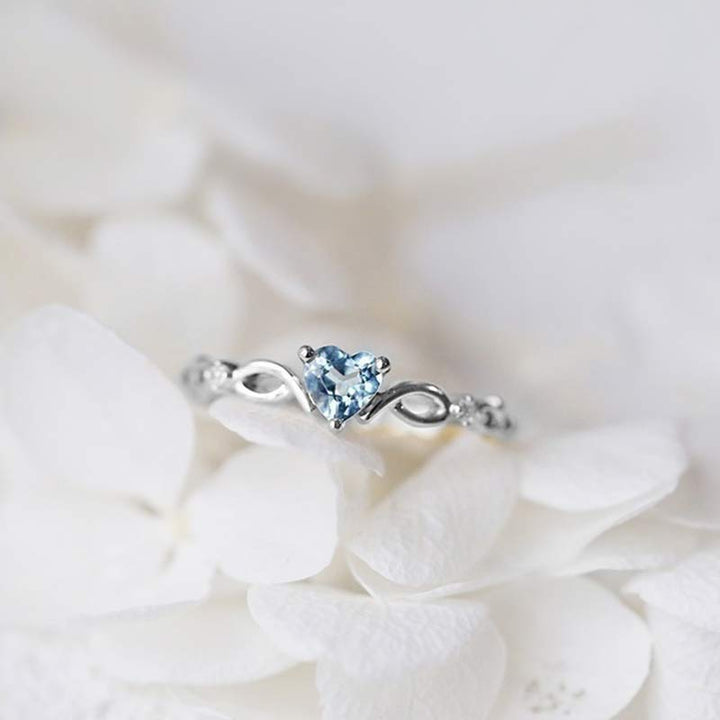 Olivenorma The Eternal Heart - Birthstone Ring - Silver-Blue - 14 - image 3