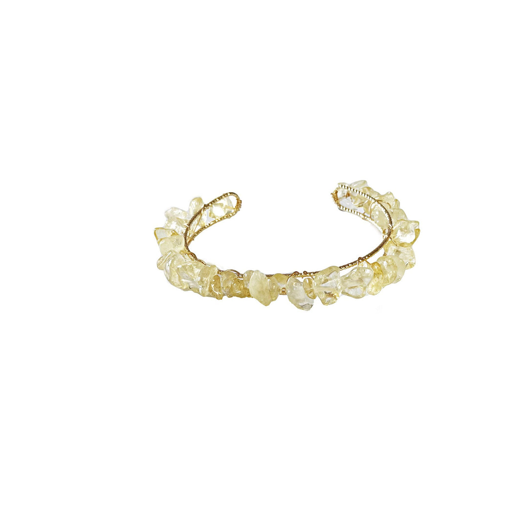 Olivenorma Natural Crystal Gravel Beads Wire Wound Bracelet - image 8
