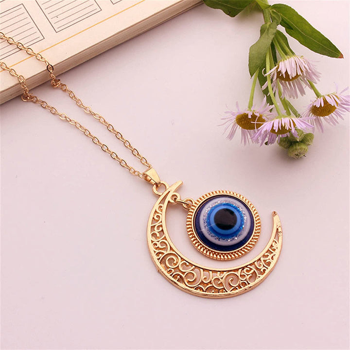 Olivenorma "Moon Love" - Blue Eye Evil Eye Star Necklace - Gold Evil Eye - image 0