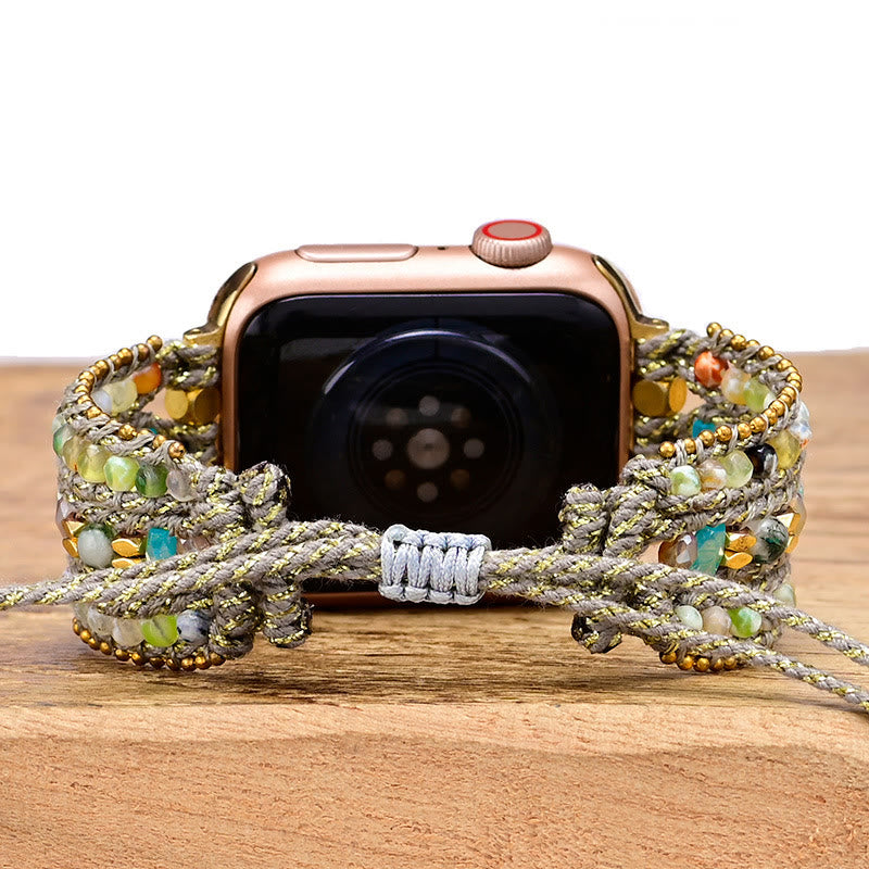 Olivenorma White Agate Hematite Apple Watch Strap Wrap Bracelet - image 1
