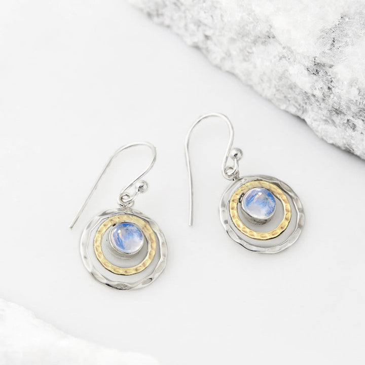 Circular Cutout Earrings with Gemstones - image 4