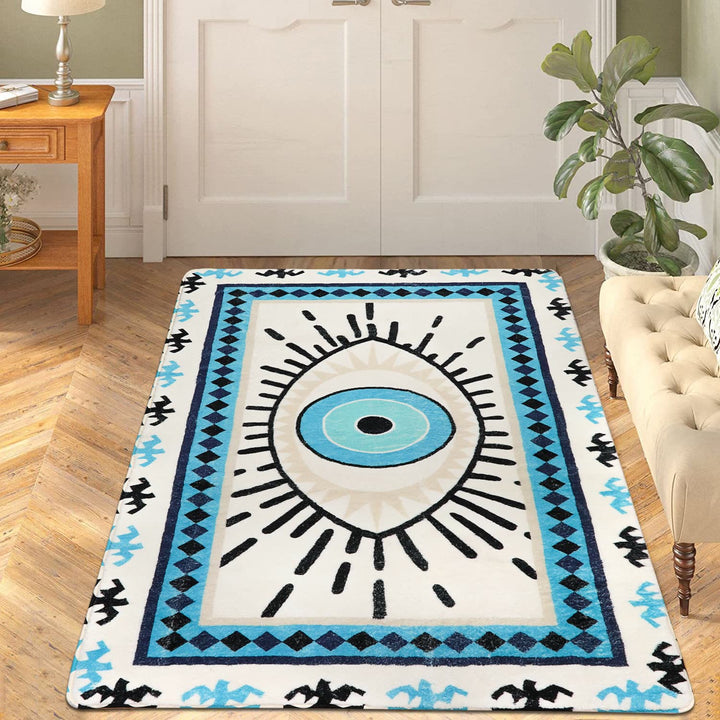Olivenorma Blue Evil Eye Antibacterial Washable Rugs Carpet - image 6