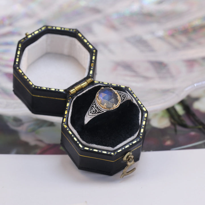 Olivenorma Natural Labradorite 925 Sterling Silver Ring - image 4
