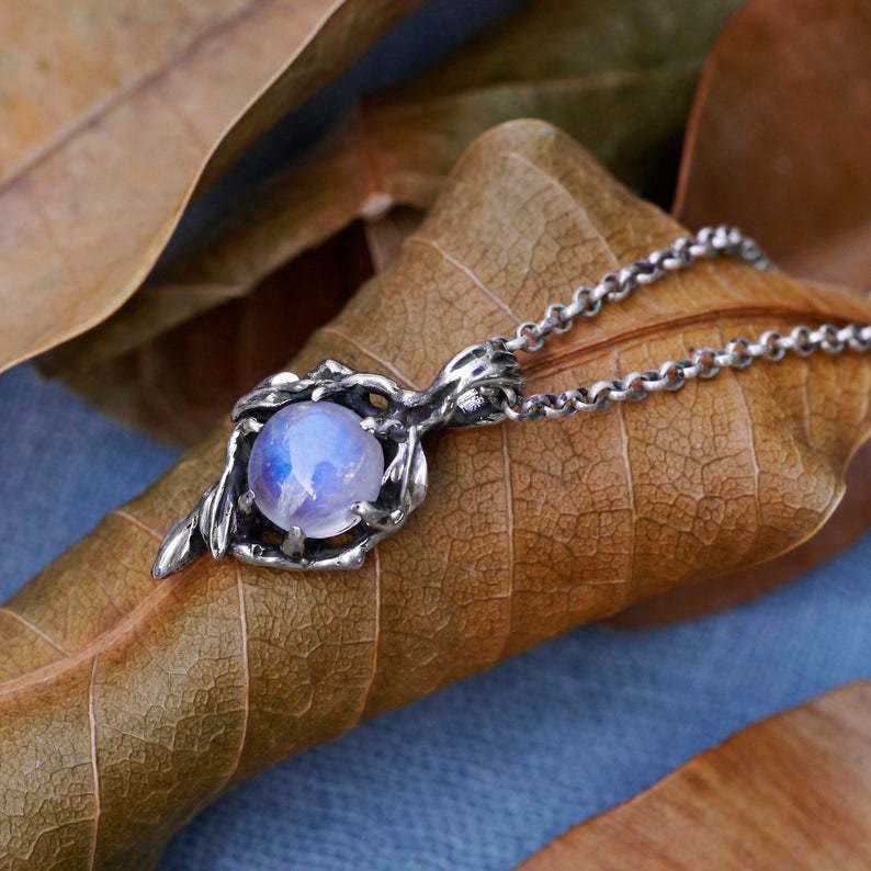 Olivenorma Moonstone Flame Drop Pendant Necklace - image 5