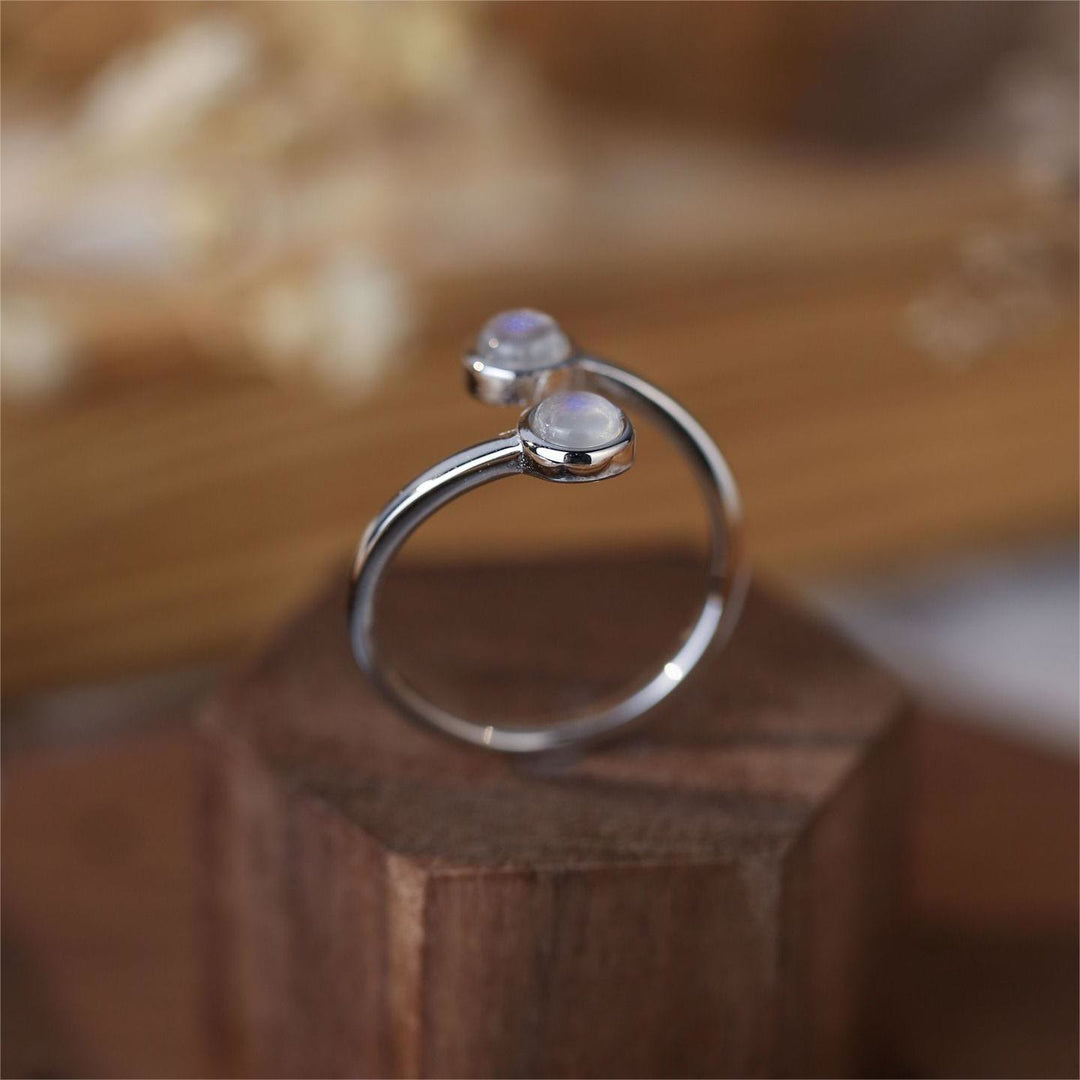 Olivenorma Moonstone S925 Open Adjustable Ring - Silver - image 3