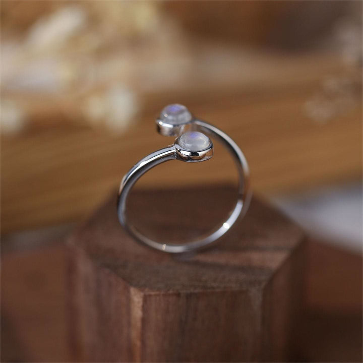 Olivenorma Moonstone S925 Open Adjustable Ring - Silver - image 3