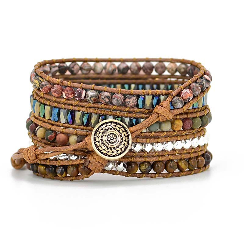 Olivenorma Tiger Eye India Agate Apple Watch Strap Wrap Bracelet - image 4