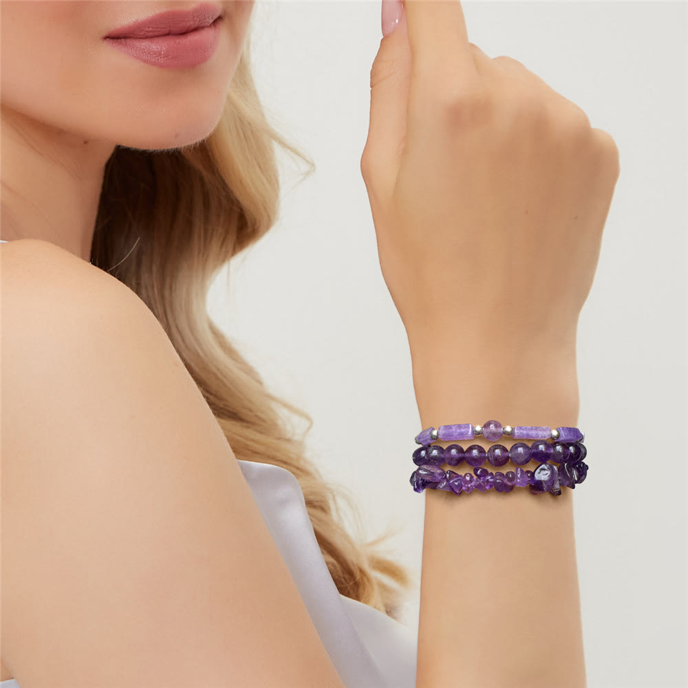 Olivenorma Natural Stone Irregular Three Layer Bracelet Set - image 18