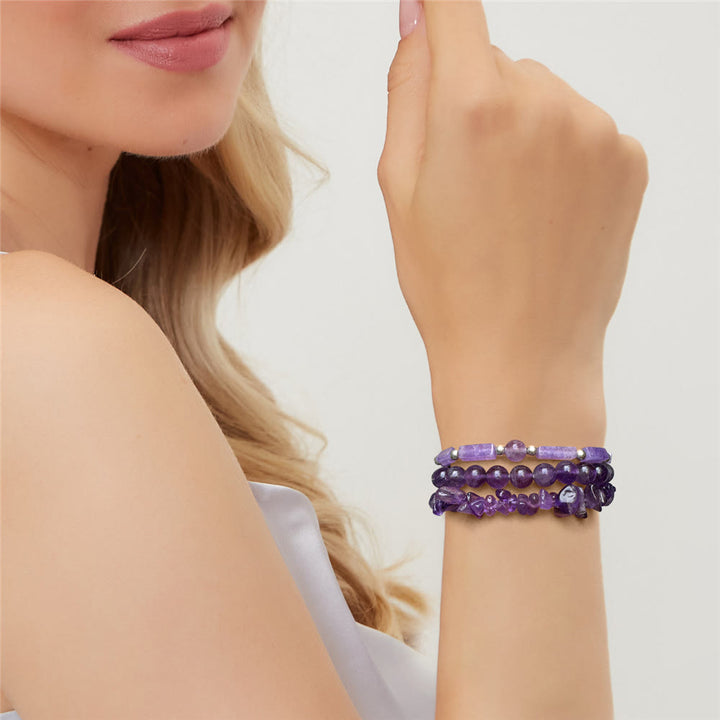 Olivenorma Natural Stone Irregular Three Layer Bracelet Set - image 18