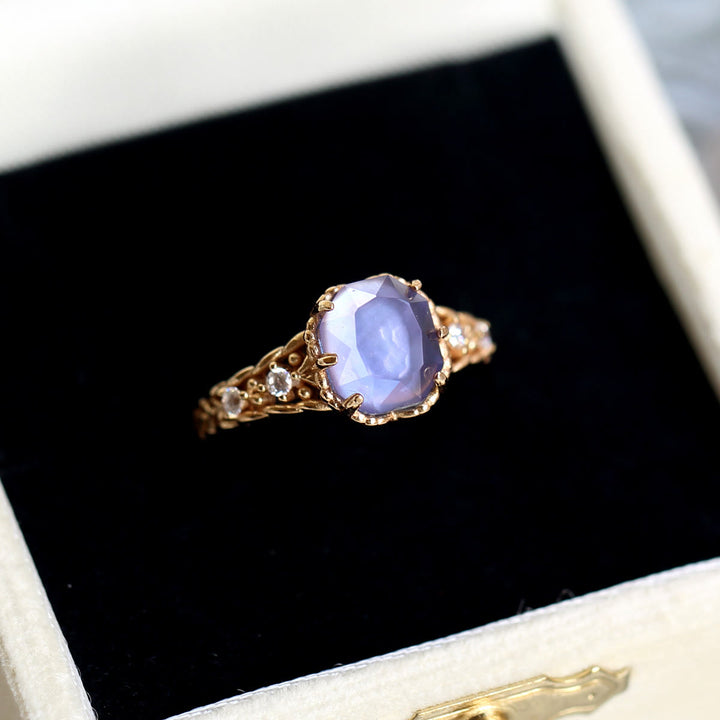 Olivenorma Natural Amethyst Square Stone Ring Necklace - 8 - Ring - image 3