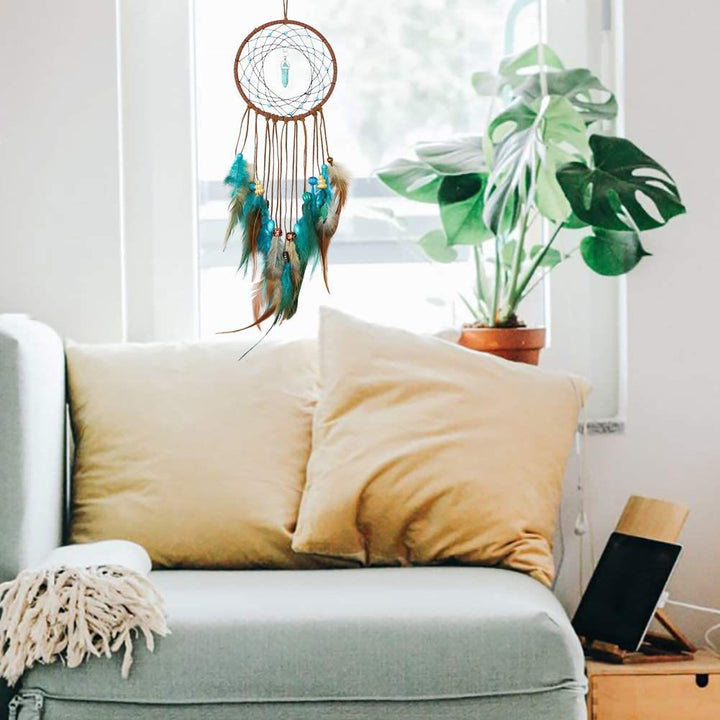 Olivenorma Turquoise Handmade Traditional Feather Dream Catcher - image 3