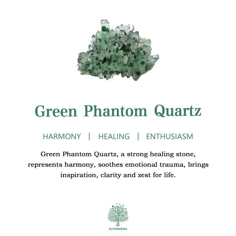 Olivenorma Beautiful Healing Green Phantom Quartz Gemstone Decoration - image 5