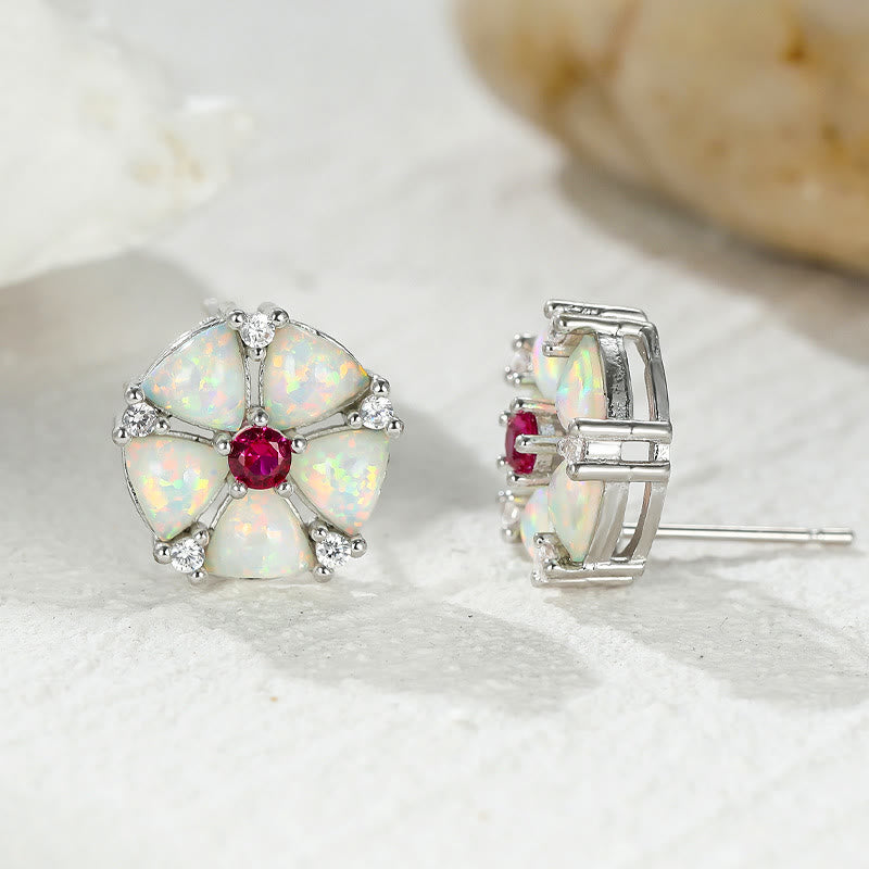 Olivenorma Opal Flower Shaped Earrings - image 10