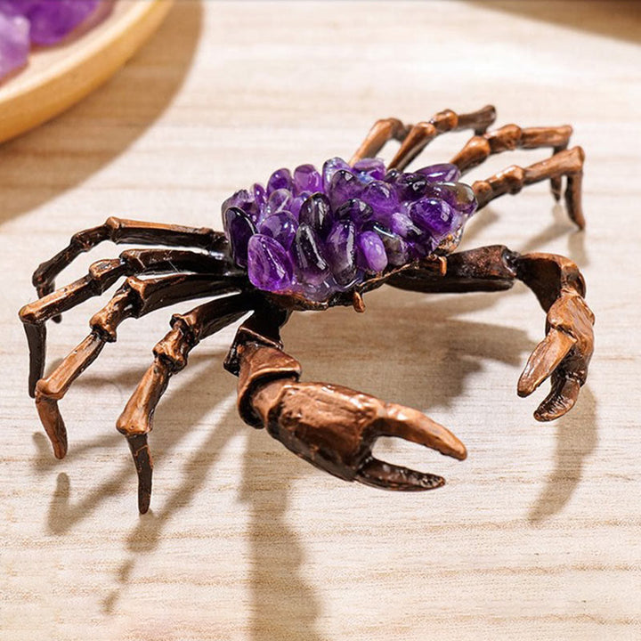 Olivenorma Natural Amethyst Gravel Crab Ornament Gemstone Decoration - image 1