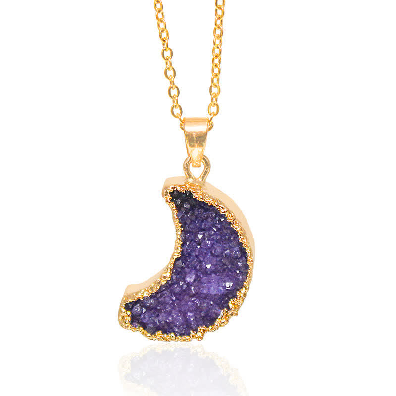 Olivenorma Natural Crystal Crescent Moon Necklace - image 13
