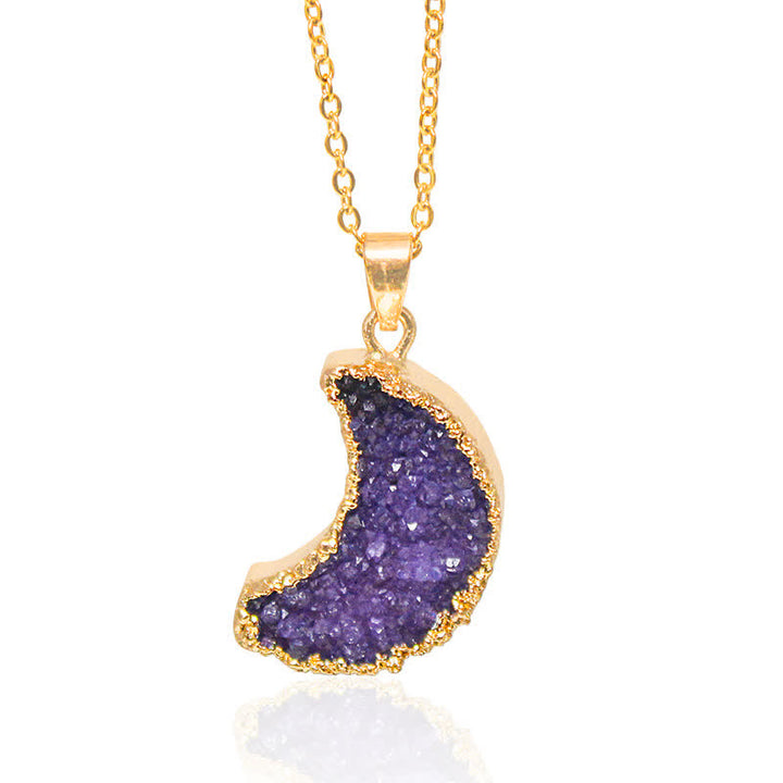 Olivenorma Natural Crystal Crescent Moon Necklace - image 13