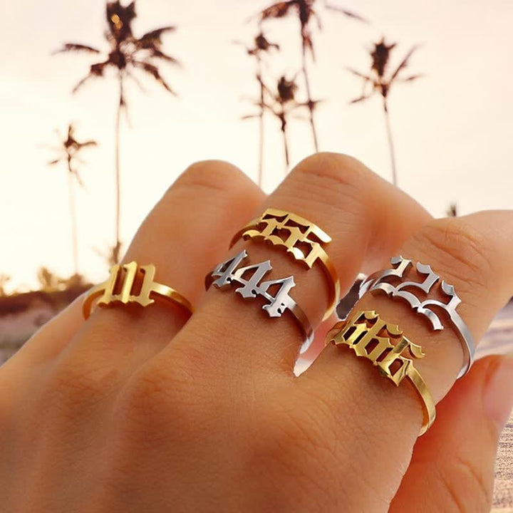 Angel Number Minimalist Lucky Ring - Gold - 111 - image 0