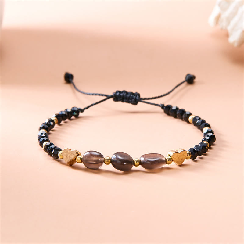 Olivenorma Irregular Natural Gravel Love Beaded Braided Bracelet - Smoky Quartz - image 6