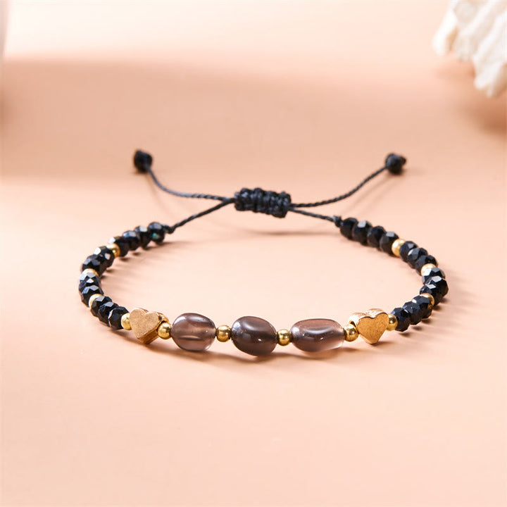 Olivenorma Irregular Natural Gravel Love Beaded Braided Bracelet - Smoky Quartz - image 6