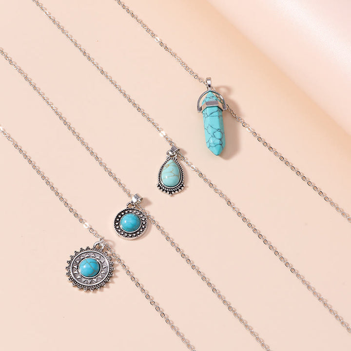 Olivenorma Turquoise Earrings Multi-layered Necklace Set - image 4