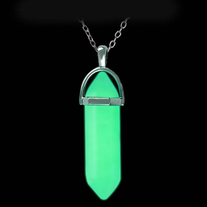 Olivenorma Moonstone Stone Hexagonal Column Necklace - Green+Chain - image 4