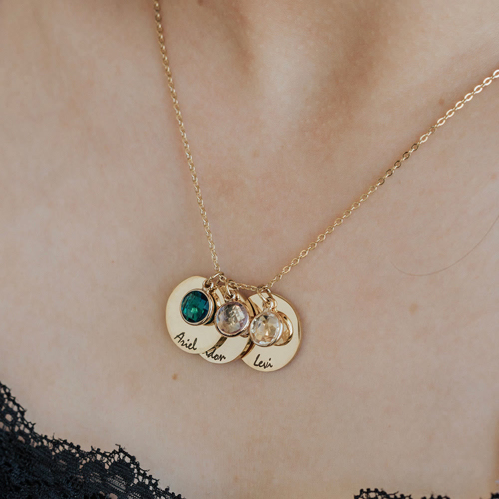 Olivenorma Personalized Name Mothers Day Circle Engrave Necklace - image 1