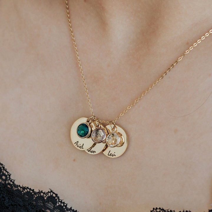 Olivenorma Personalized Name Mothers Day Circle Engrave Necklace - image 1