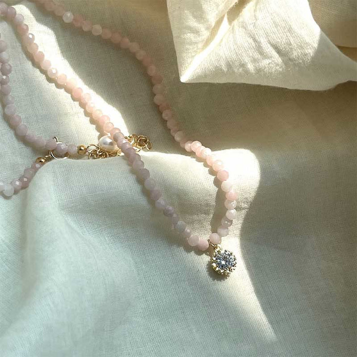Olivenorma Natural Crystal Metal Plate Pendant Necklace - image 17