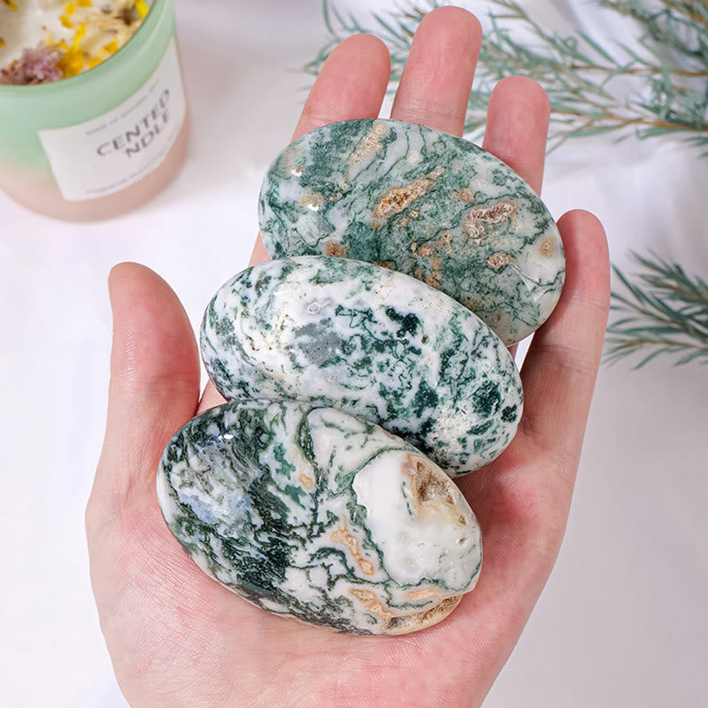 Olivenorma Moss Agate Hot Compress Beauty Massage Natural Stone - image 1