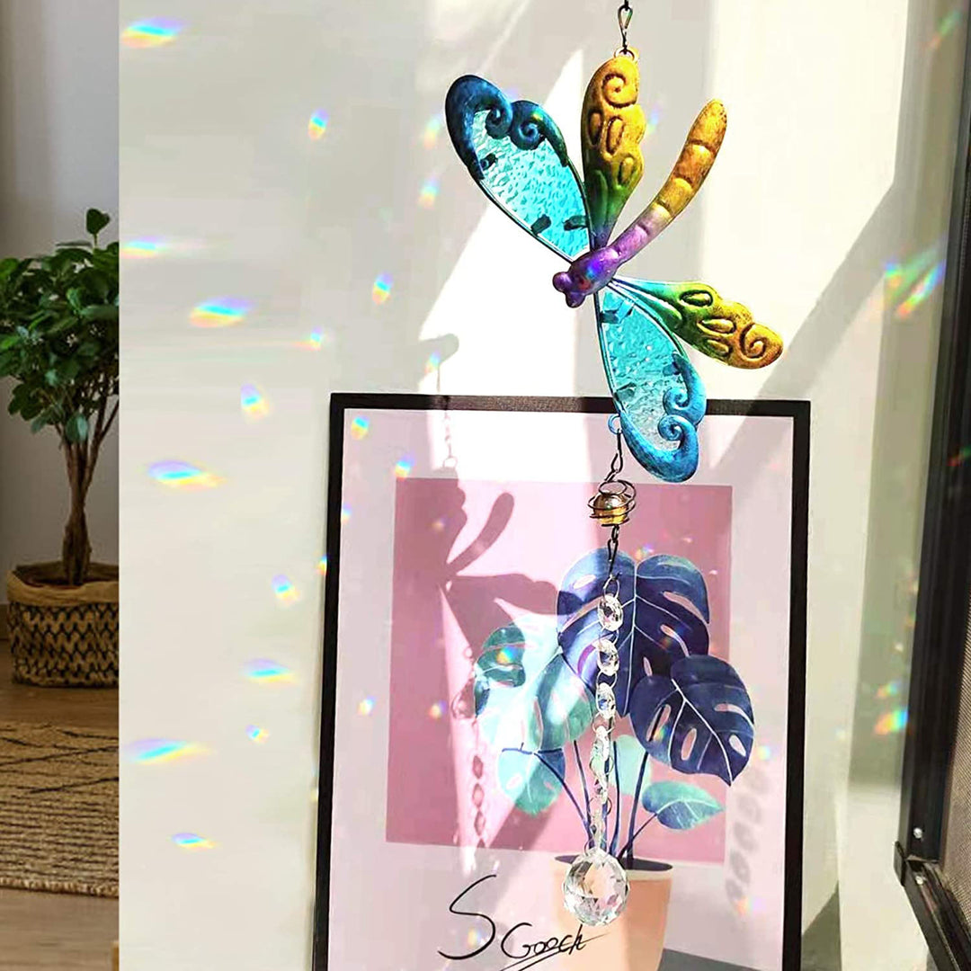 Olivenorma Angel Aura Quartz Butterfly Dragonfly Wind Chime - Blue - image 1