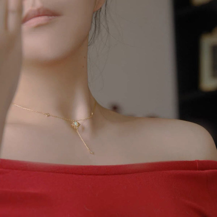 Olivenorma Vintage Petals Opal 14k Gold Necklace - image 2