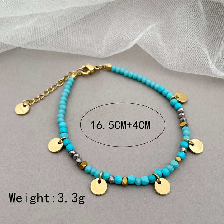 Olivenorma Natural Stone Beaded Titanium Disc Charm Bracelet - image 19