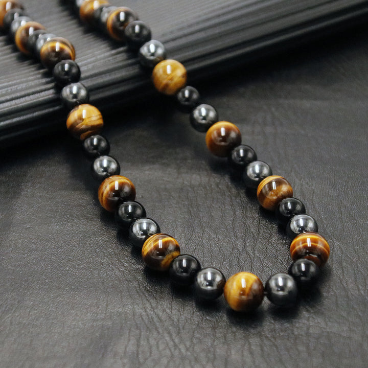 Olivenorma Healing Crystal Obsidian Tiger Eye Hematite Beads Necklace - image 8