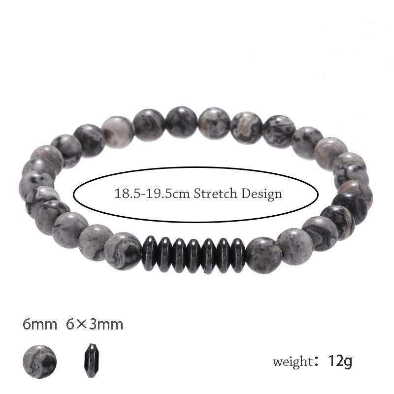 Olivenorma 6mm Natural Stone Beads Mens Bracelet - image 9