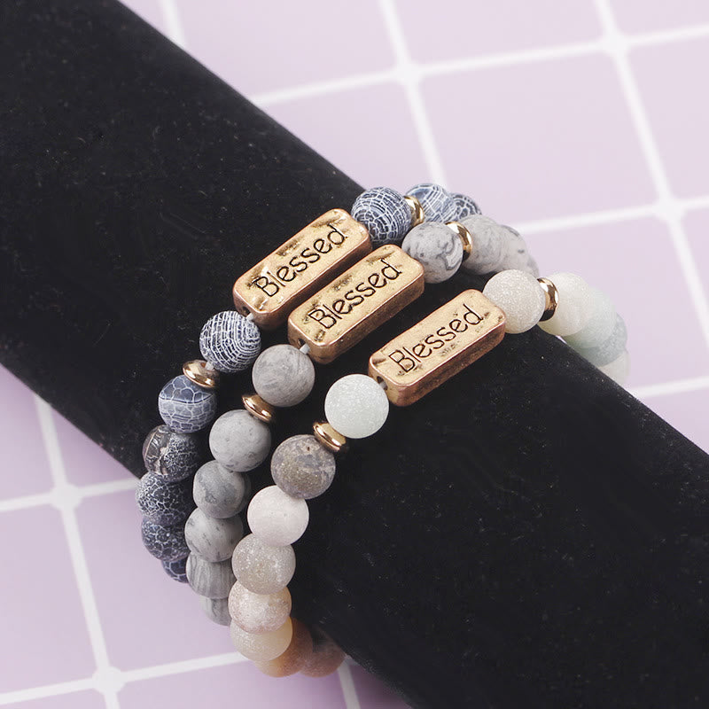 Olivenorma Natural Gemstone Blessed Engraving Bracelet - image 12