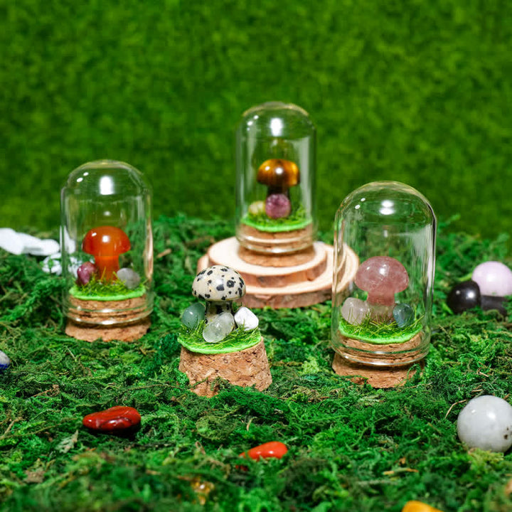 Olivenorma Glass Cover Natural Crystal Mushroom Decoration - image 0