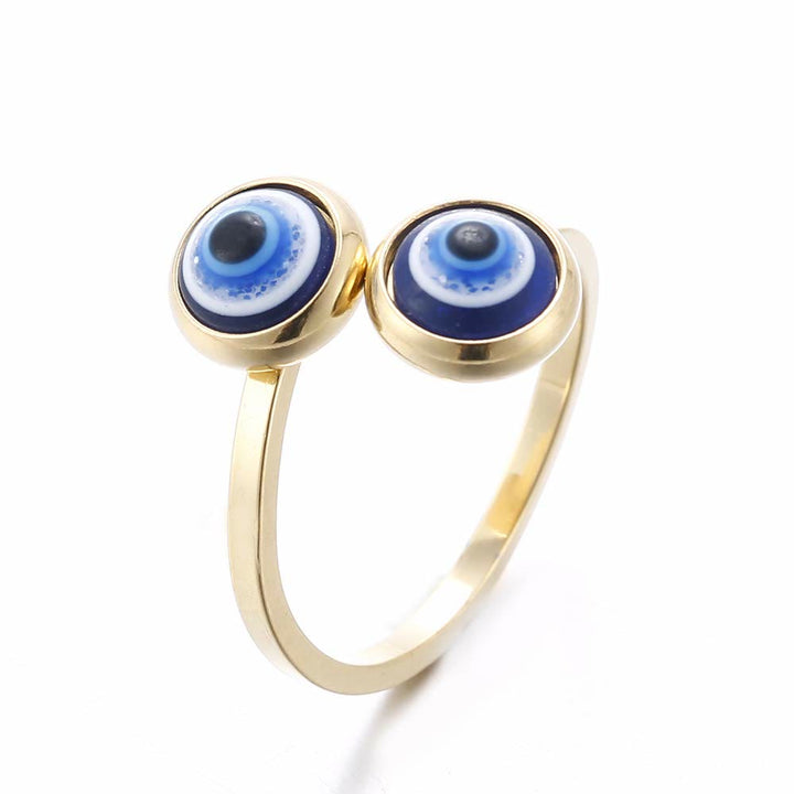 Olivenorma White Zircon Gold Plated Evil Eye Women Ring - Evil Eye - Gold - image 0