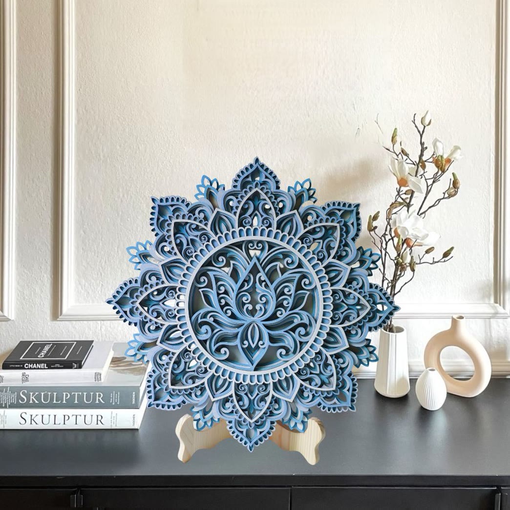 Olivenorma Blue Lotus Mandala 3D Painting Wall Decor - image 8