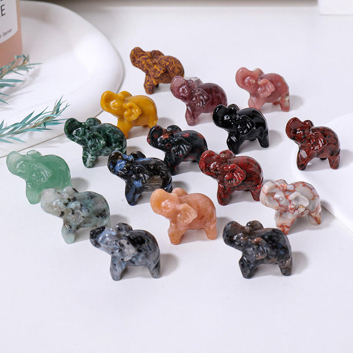 Olivenorma Natural Crystal Elephant Carving Ornament Gemstone Decoration - image 43