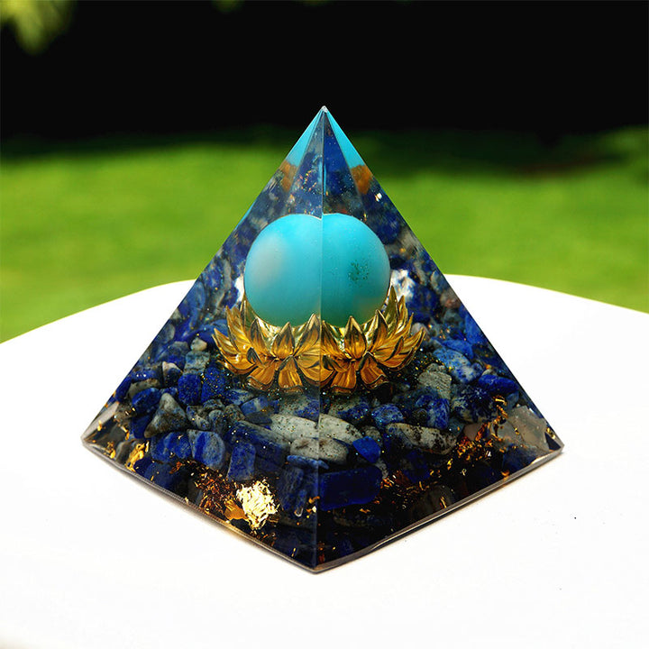 Olivenorma The Spiritual Expansion Turquoise & Lapis Lazuli Orgone Pyramid - image 5