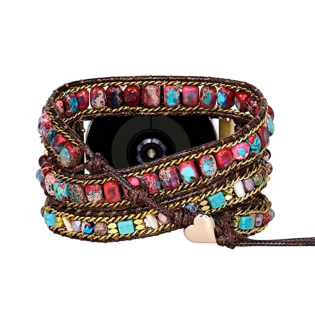 Olivenorma Red Blue Emperor Stone Samsung Strap Wrap Bracelet - image 3