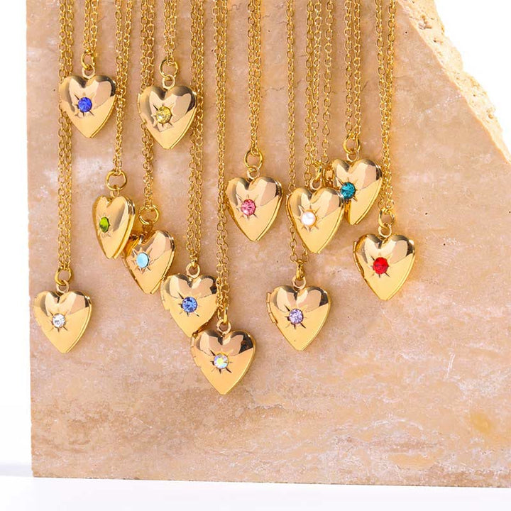Olivenorma "Shine in My Heart"-Birthstone Heart Album Gift Card  Necklace - image 20