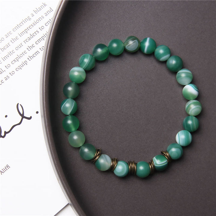 Olivenorma Polished Natural Stone 8mm Bead Stretch Yoga Bracelet - image 9