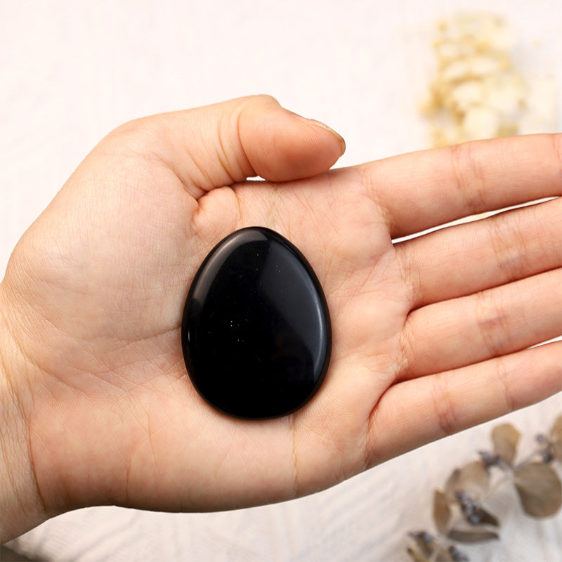 Olivenorma Black Onyx Egg Thumb Worry Stone - image 1