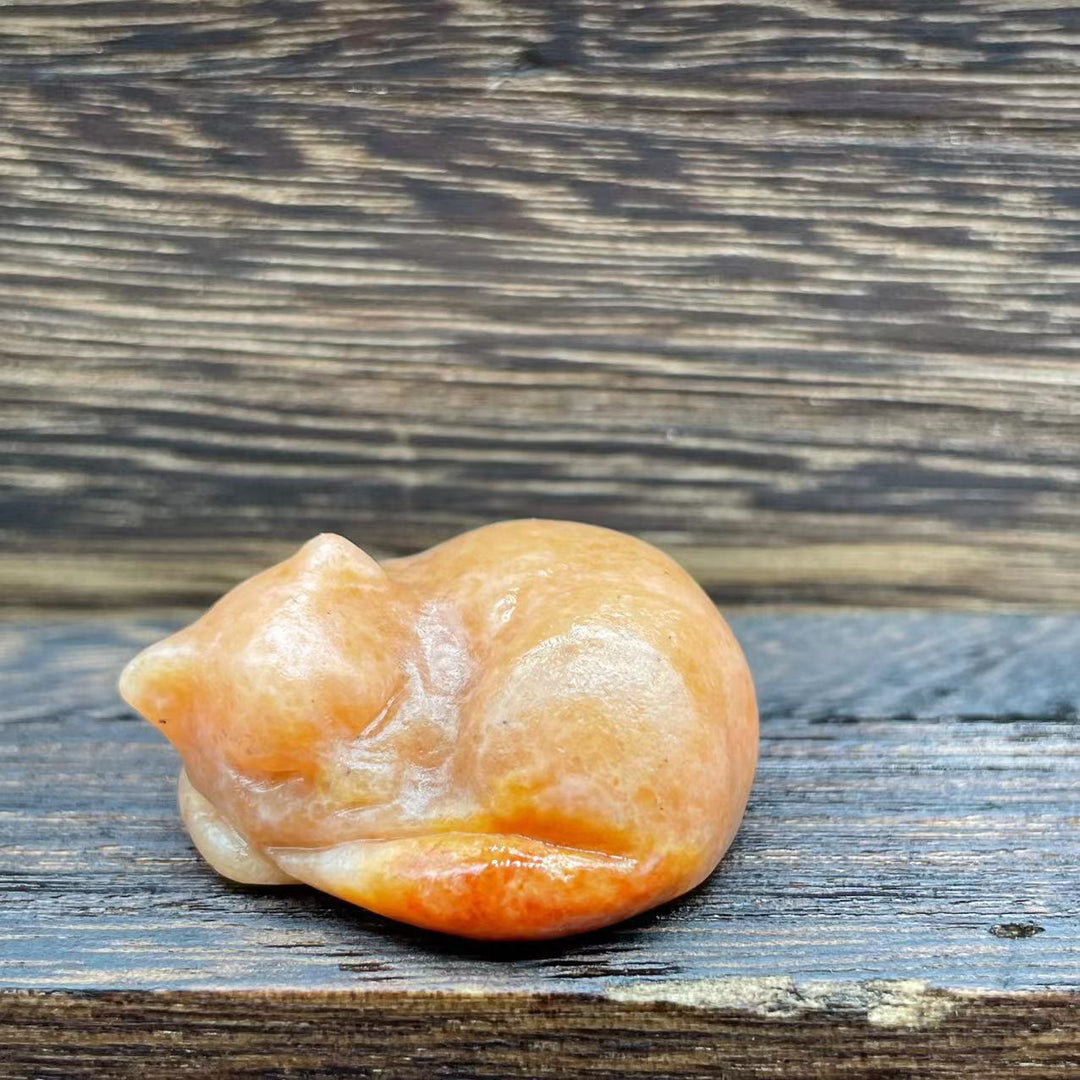 Olivenorma 4cm Natural Crystal Nap Cat Gemstone Decoration - Sun Stone - 10Pcs - image 25