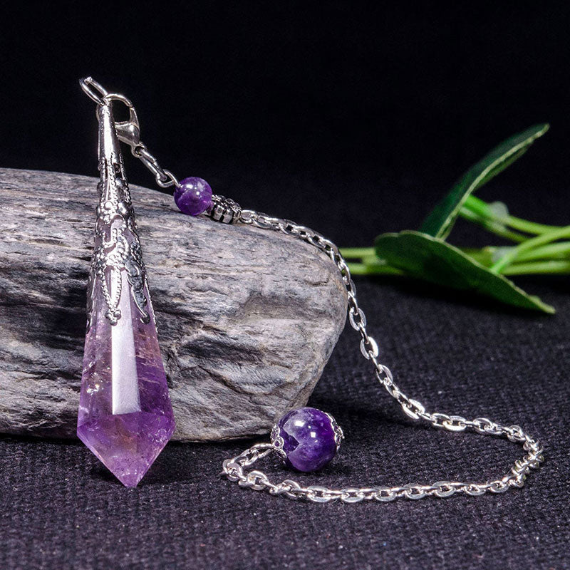 Natural Amethyst Retro Healing Pendulum - image 5