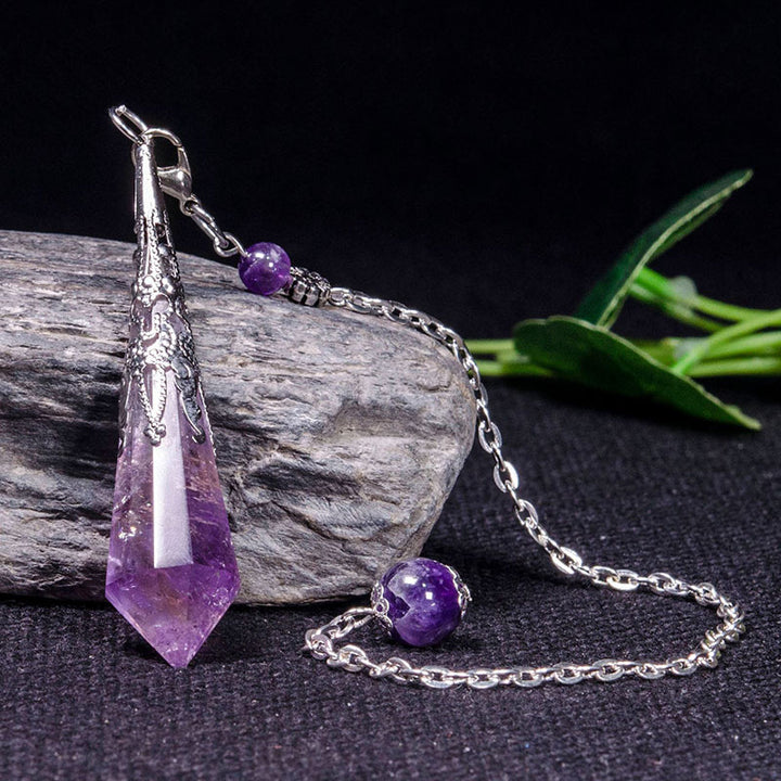 Natural Amethyst Retro Healing Pendulum - image 5